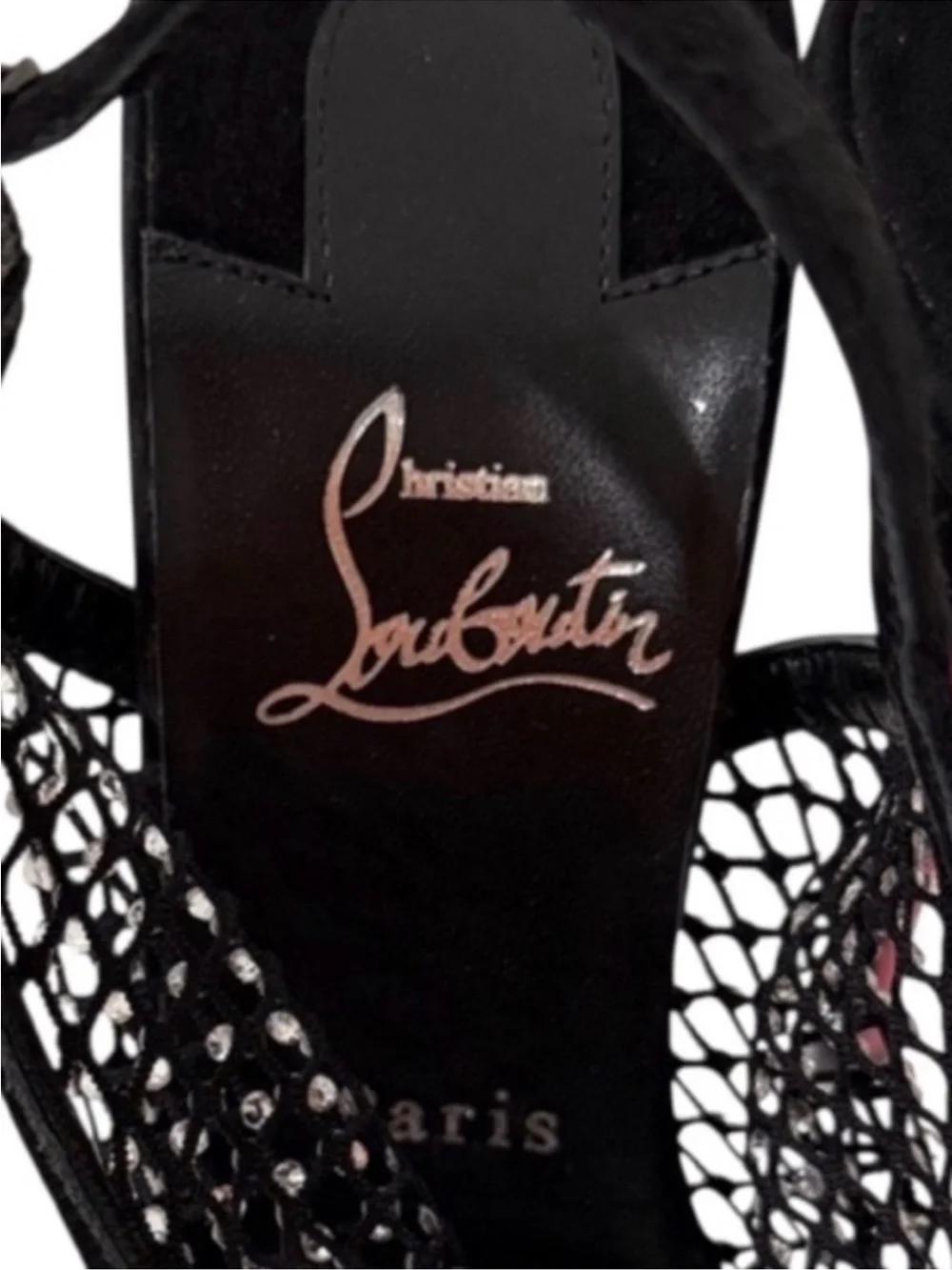 CHRISTIAN LOUBOUTIN Plougesta Alta Strass 150 Black Suede Platform Heels - Picture 9 of 11